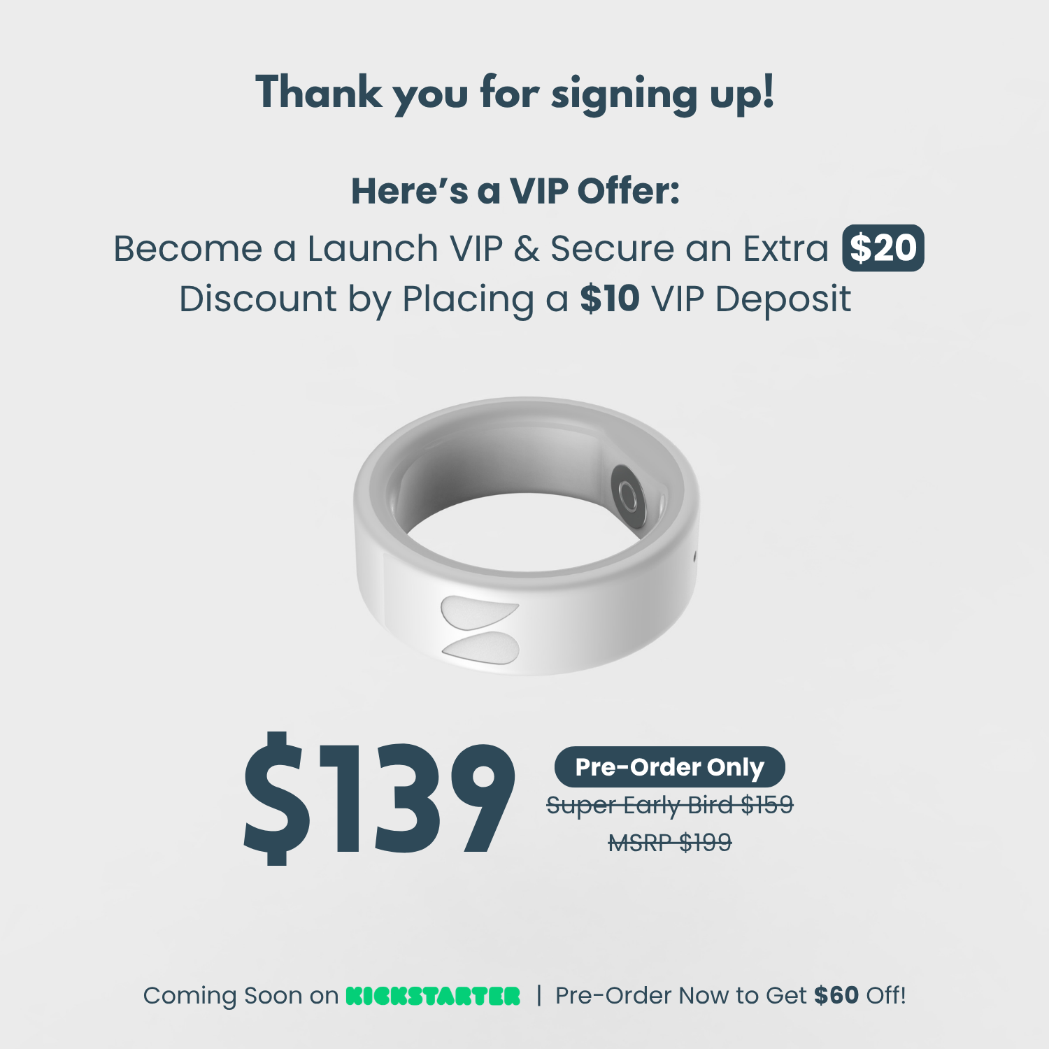 Spark Ring - Kickstarter Launch Pre-Order VIP Deposit