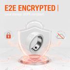 Spark Ring end-to-end encrypted voice recorder with local storage - GDPR compliant smart ring keeping all data on device for maximum privacy.