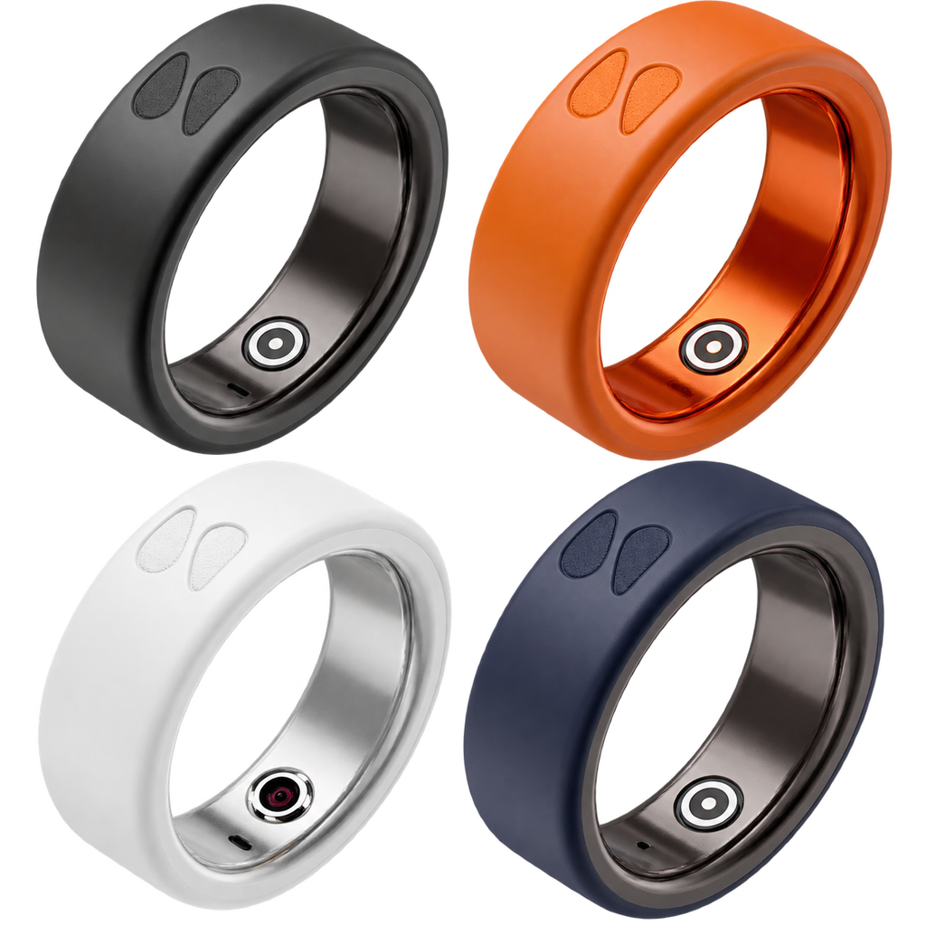 Spark Ring available in four colors - Spark Orange, Pure White, Silver Mist and Deep Charcoal - choose your favorite finish for this premium smart voice recorder ring.