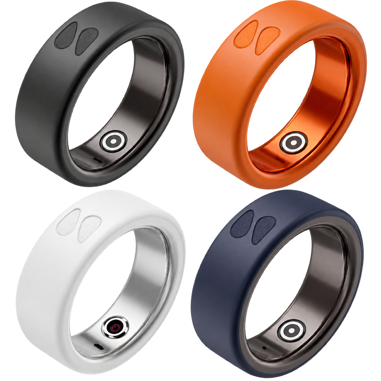 Spark Ring available in four colors - Spark Orange, Pure White, Silver Mist and Deep Charcoal - choose your favorite finish for this premium smart voice recorder ring.