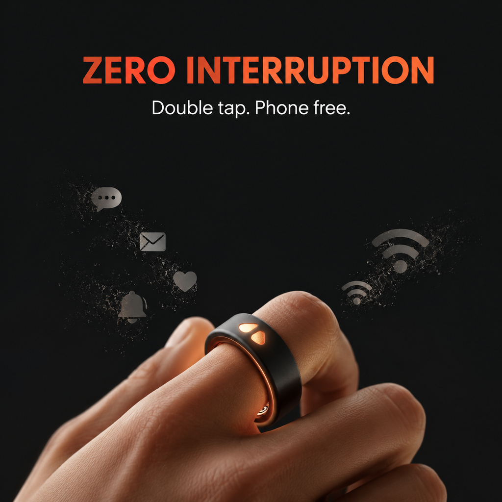 Spark Ring zero interruption smart ring - capture thoughts with a double tap without picking up your phone.